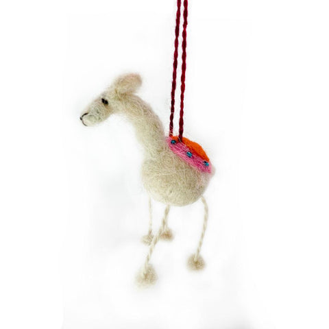 Llama Felted Ornament