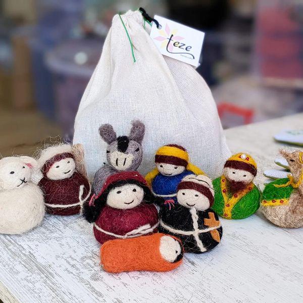 Georgian Felted Nativity - 9 Piece Set