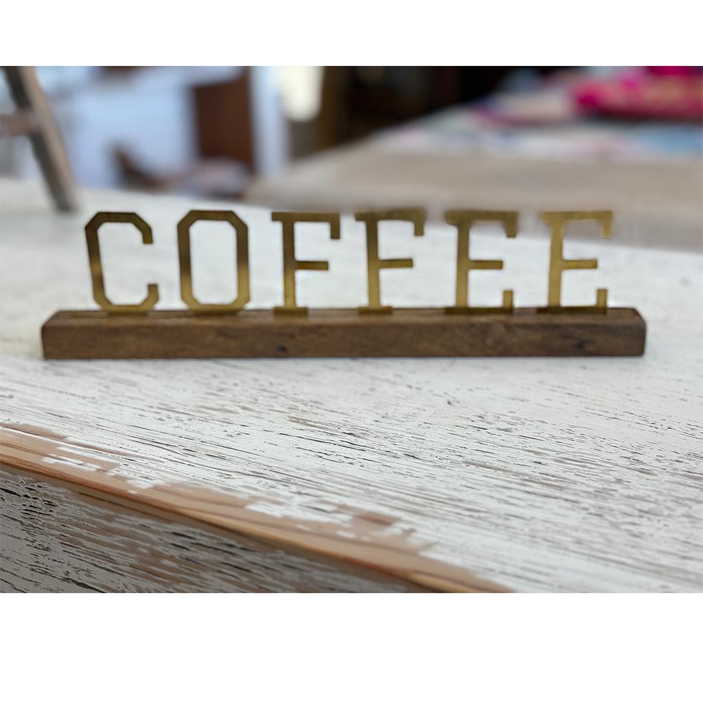 Coffee Brass Sign