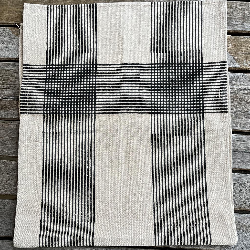 Black Block Print Table Runner
