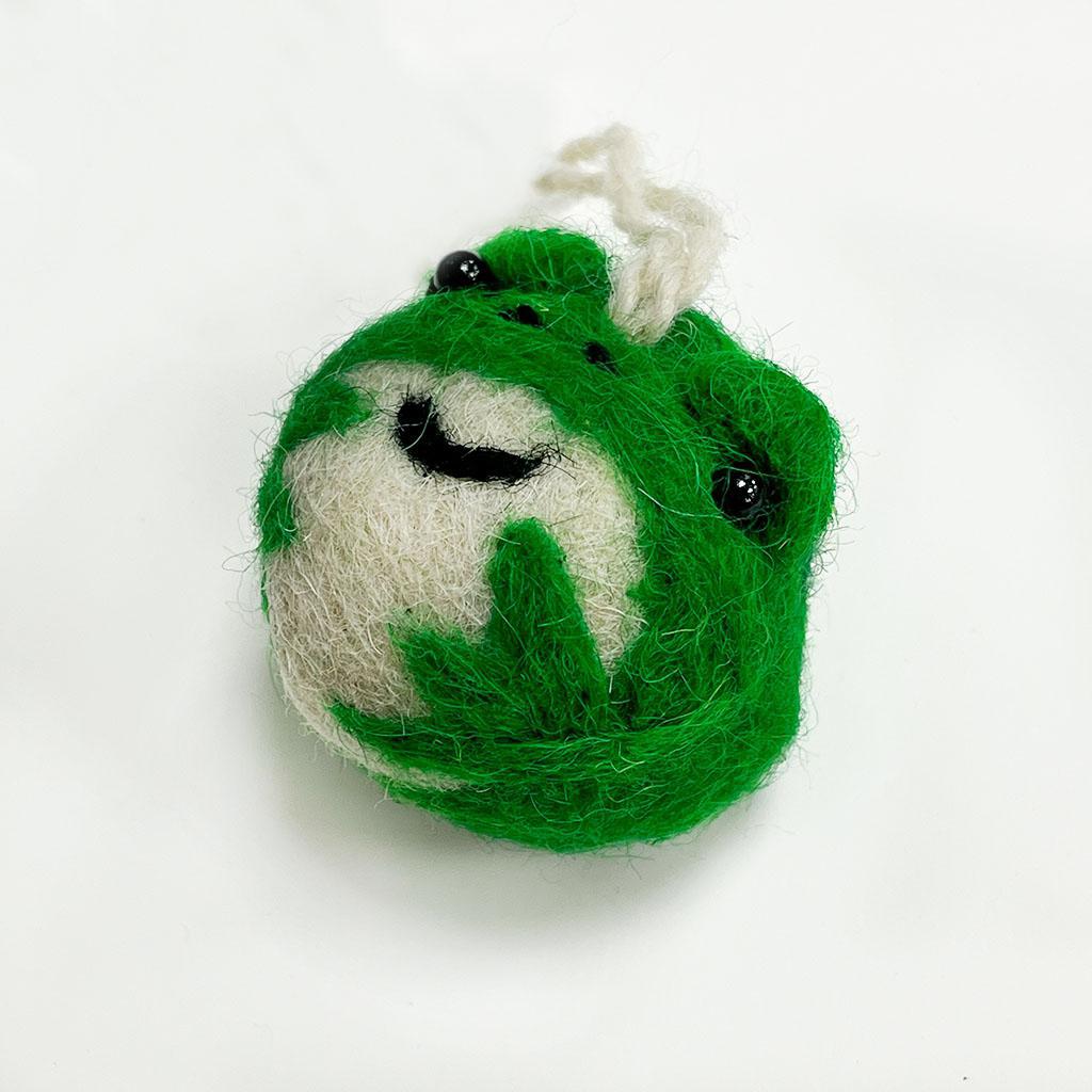 Frog Felted Ornament