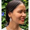 Diamond Cutout Silver Earrings
