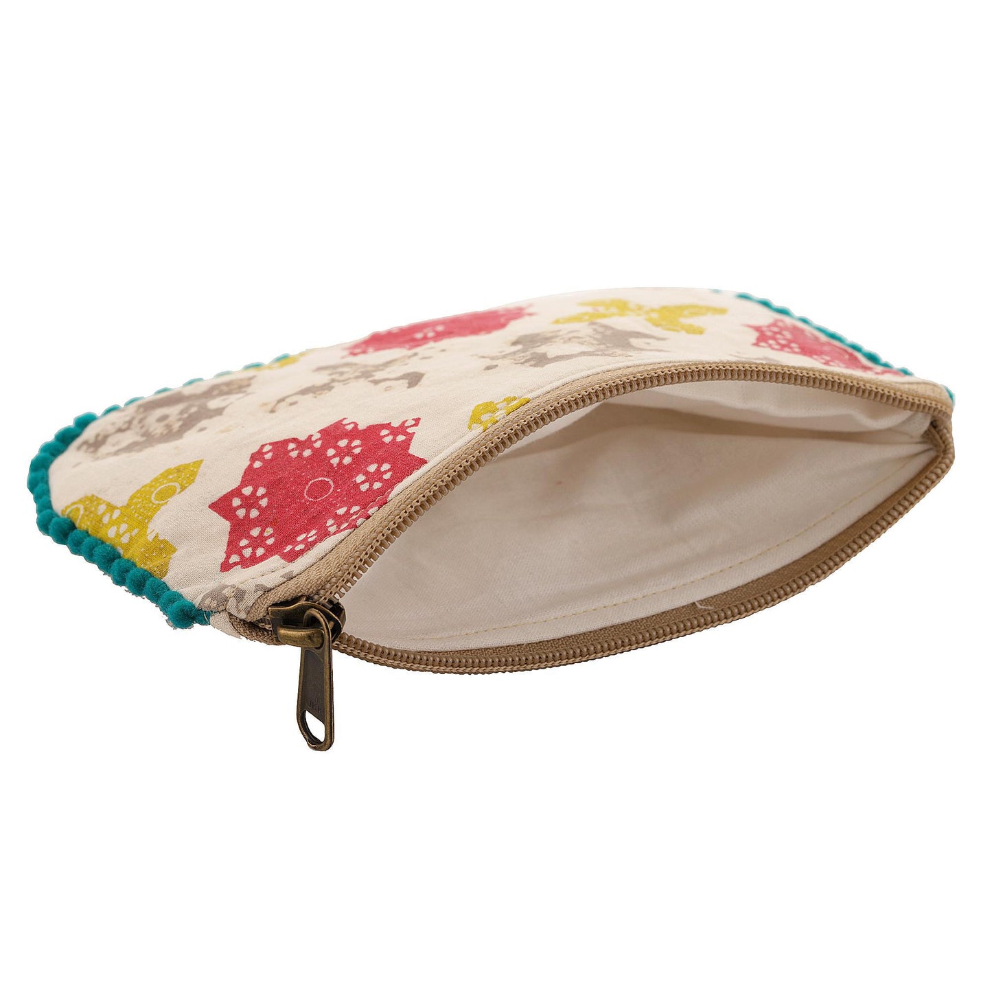 Dekko Fringed Block Print Pouch