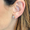 Rose Quartz Gold Stud Earrings