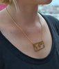 Window to the World Brass Necklace