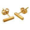 Brass Bar Stud Earrings