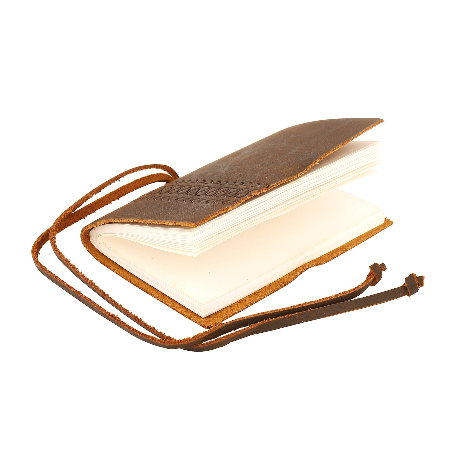 Leather Fishbone Pocket Journal