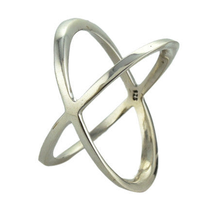 Crisscross Ring - Sterling Silver - Size 7.5