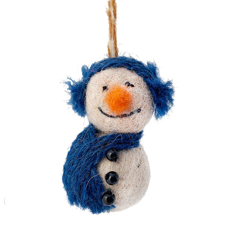 Snowman Felted Ornament