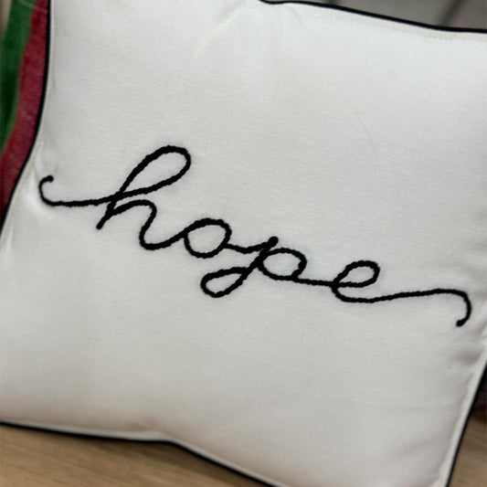 Embroidered Hope Pillow