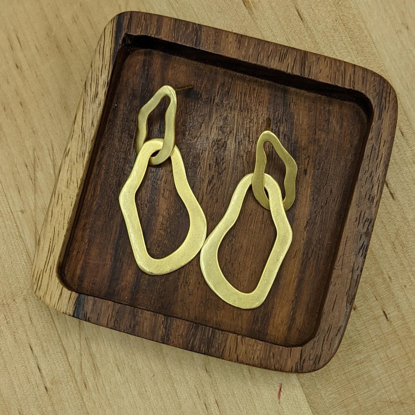 Organic Hoops Gold Earrings