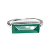 Green Onyx Silver Bar Ring - size 8