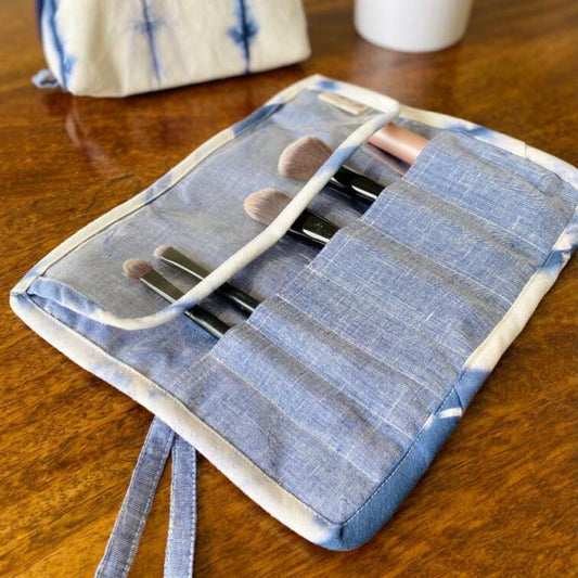 Shibori Makeup Brush Bag