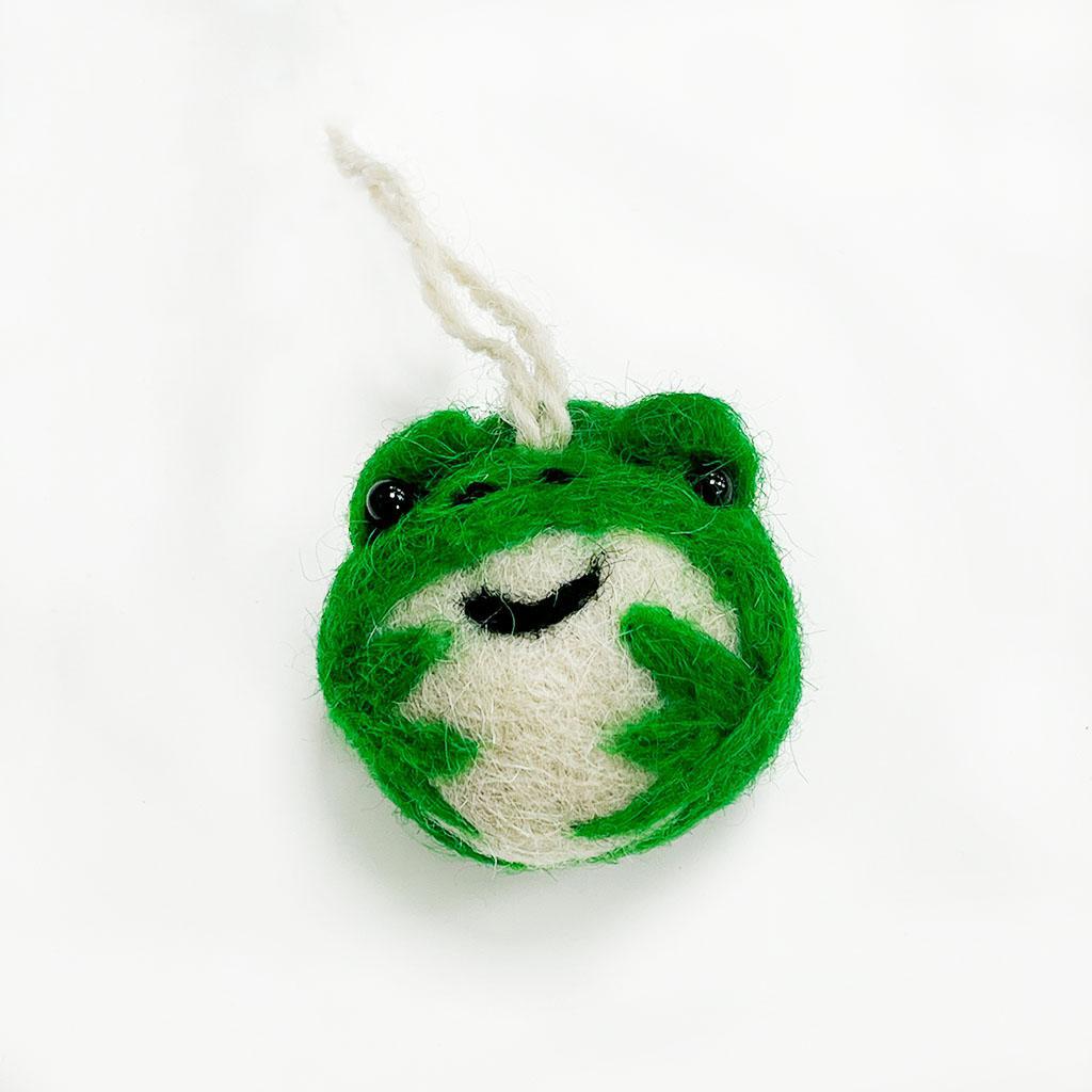 Frog Felted Ornament