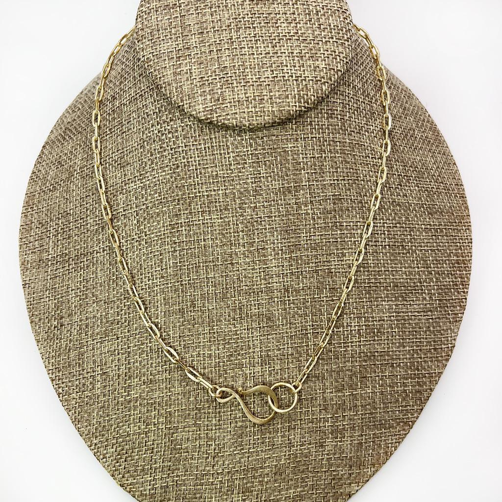 Brass Hook & Chain Necklace