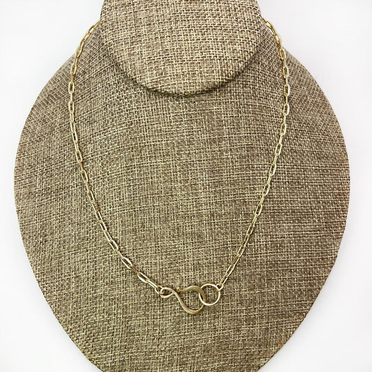 Brass Hook & Chain Necklace