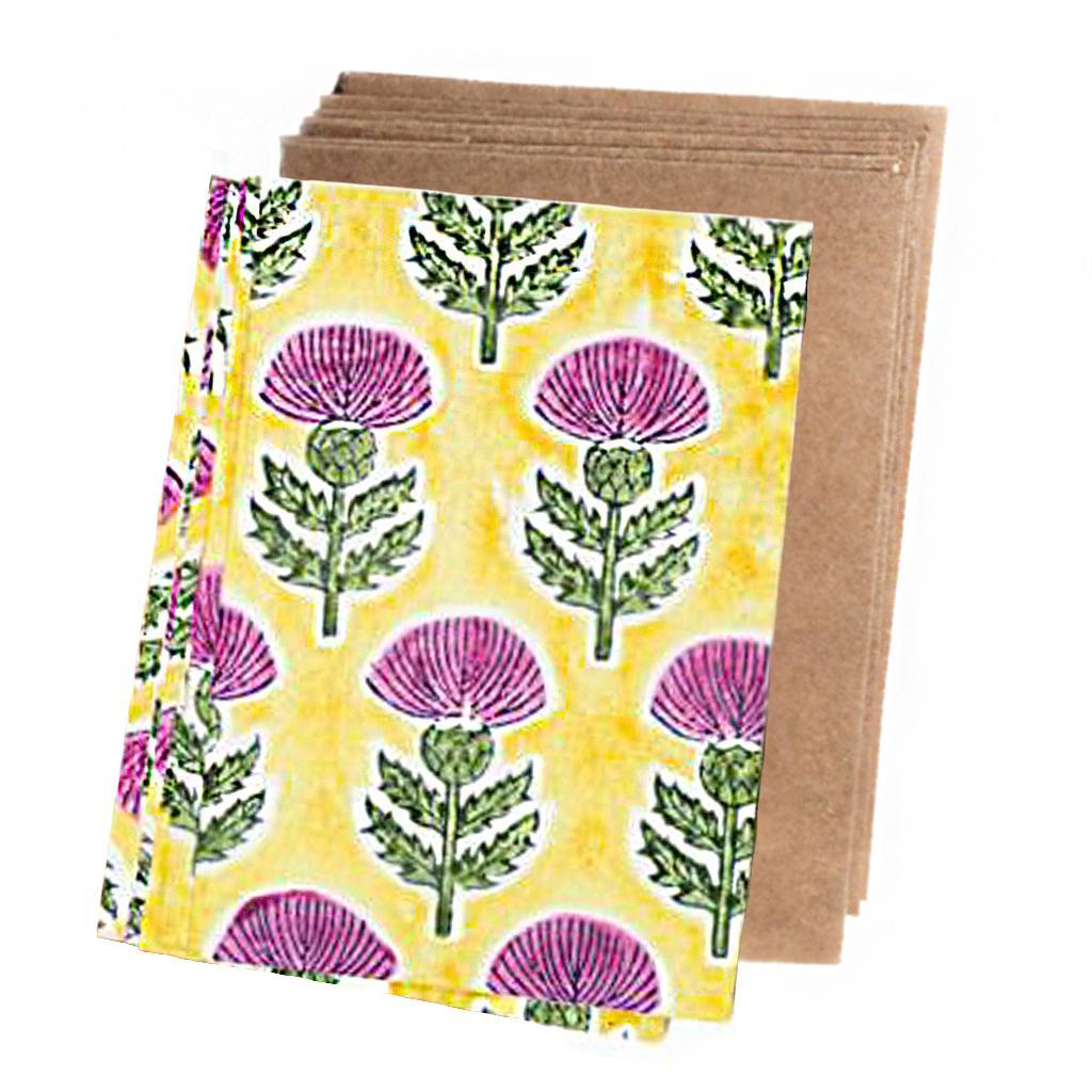 Thistle Block Print Card - Set of 4