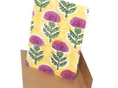 Thistle Block Print Card