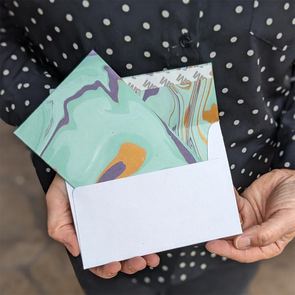 Handmade Marbled Card Set of 6