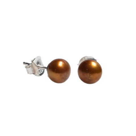 Chocolate Pearl Stud Earrings