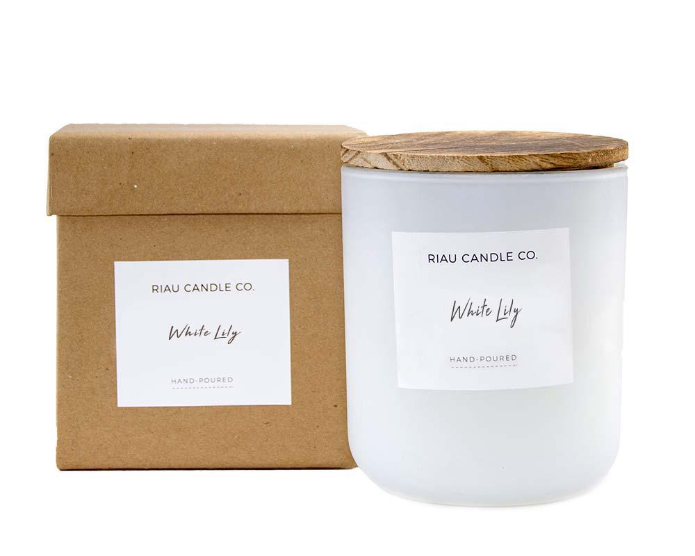 Large Riau Candle - White Lily