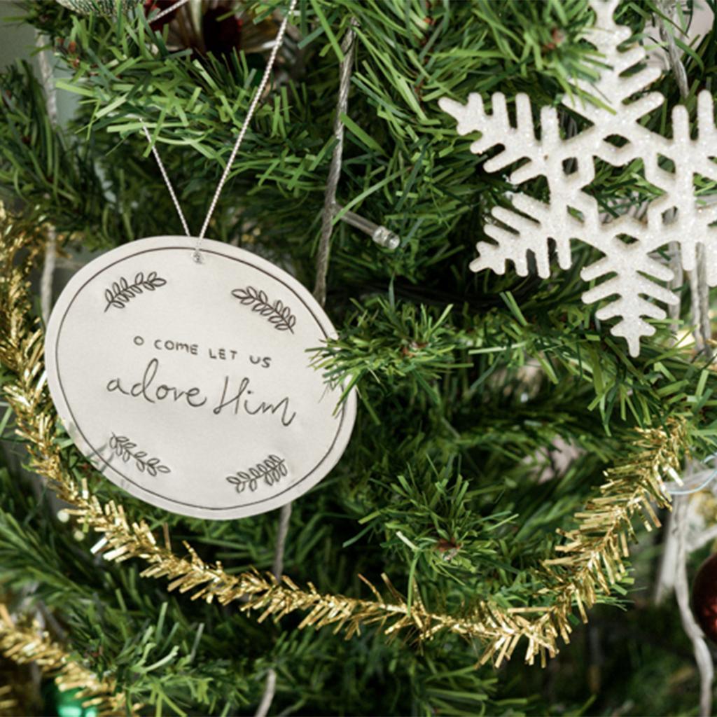O Come Adore Tin Ornament
