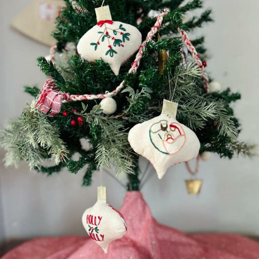 Rustic Embroidered Ornament