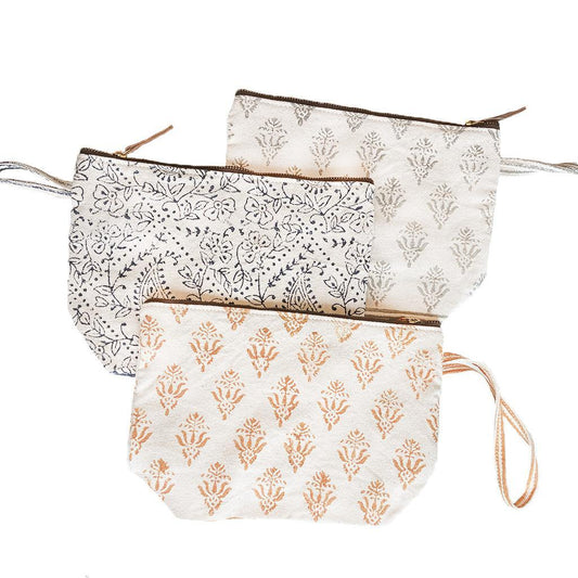 Canvas Block Print Toiletry Bag