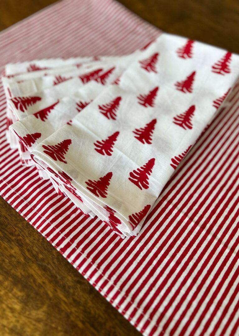 Block Print Christmas Napkin