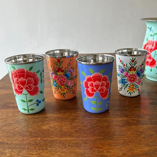 Hand Painted Enamel Tumbler - Large