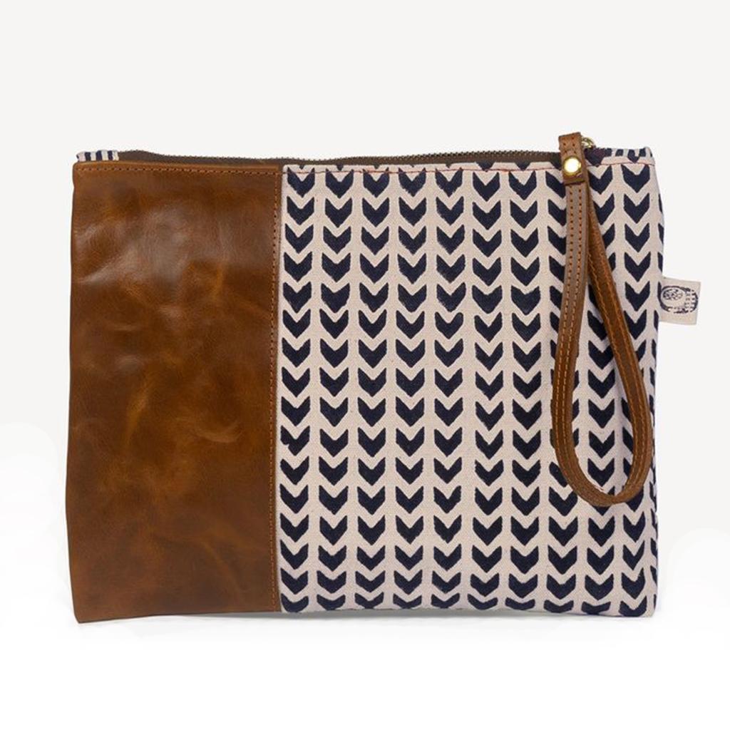 Leher Canvas & Leather Clutch