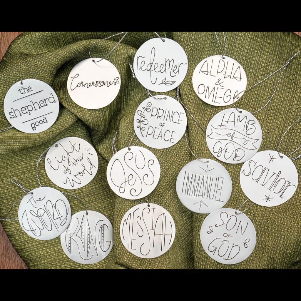 Names of Jesus Tin Ornament Set