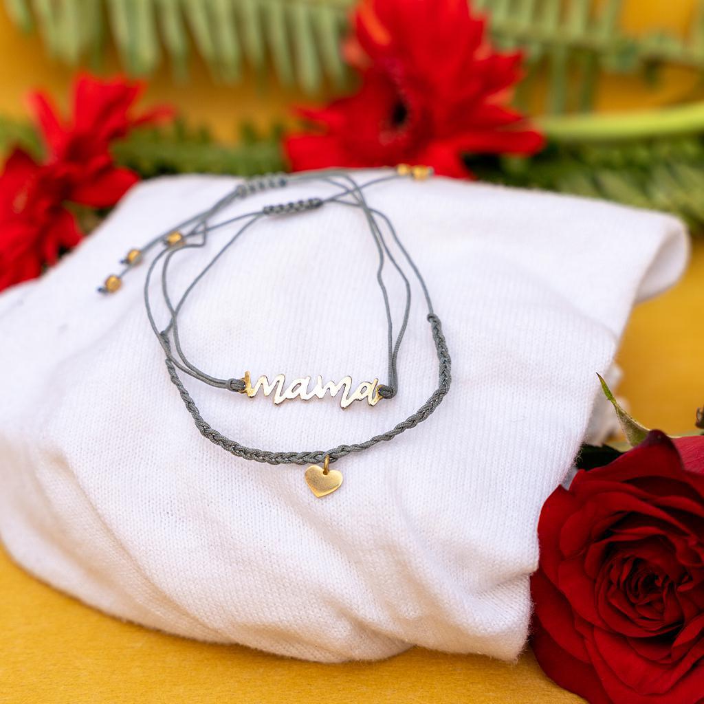 Mama & Heart Bracelet Set