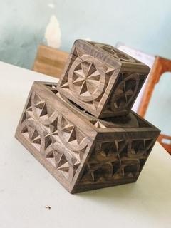 Carved Square Box - 2 in x 2 in