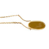 Oval Enamel Brass Necklace - Olive