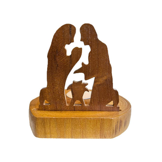 Wooden Nativity Candle Holder