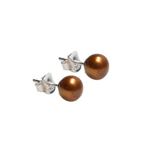 Chocolate Pearl Stud Earrings