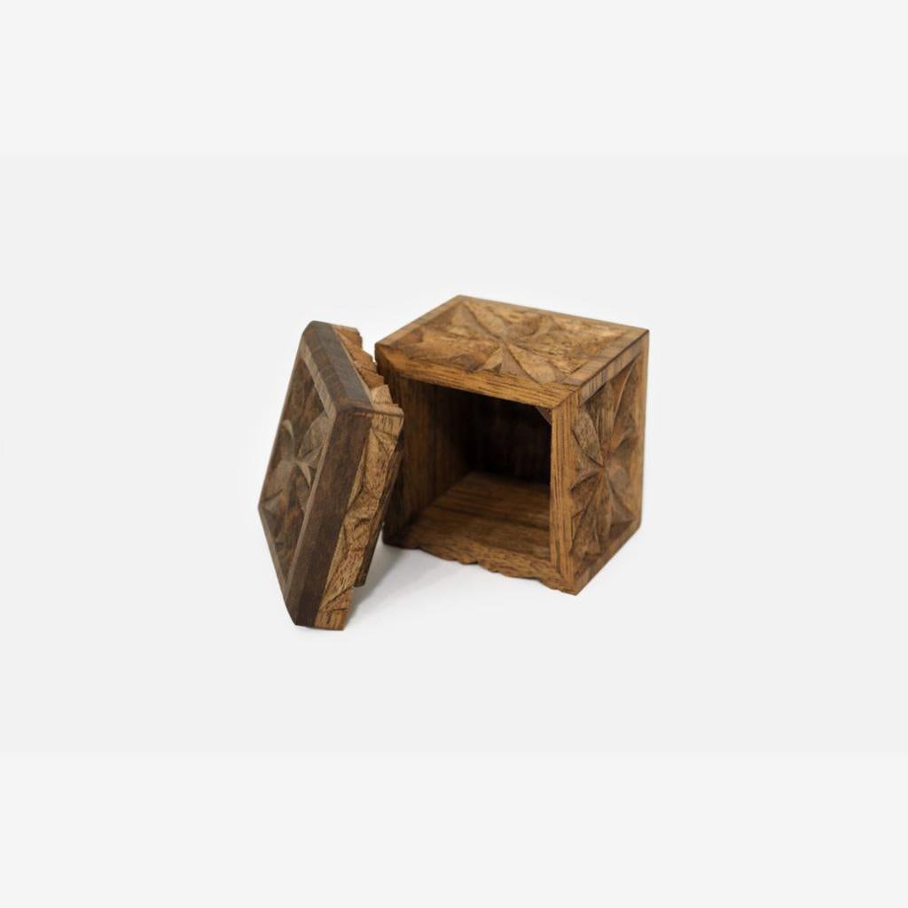 Carved Square Box - 2 in x 2 in