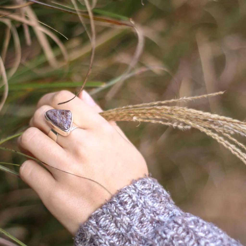 Crazy Lace Agate Silver Ring