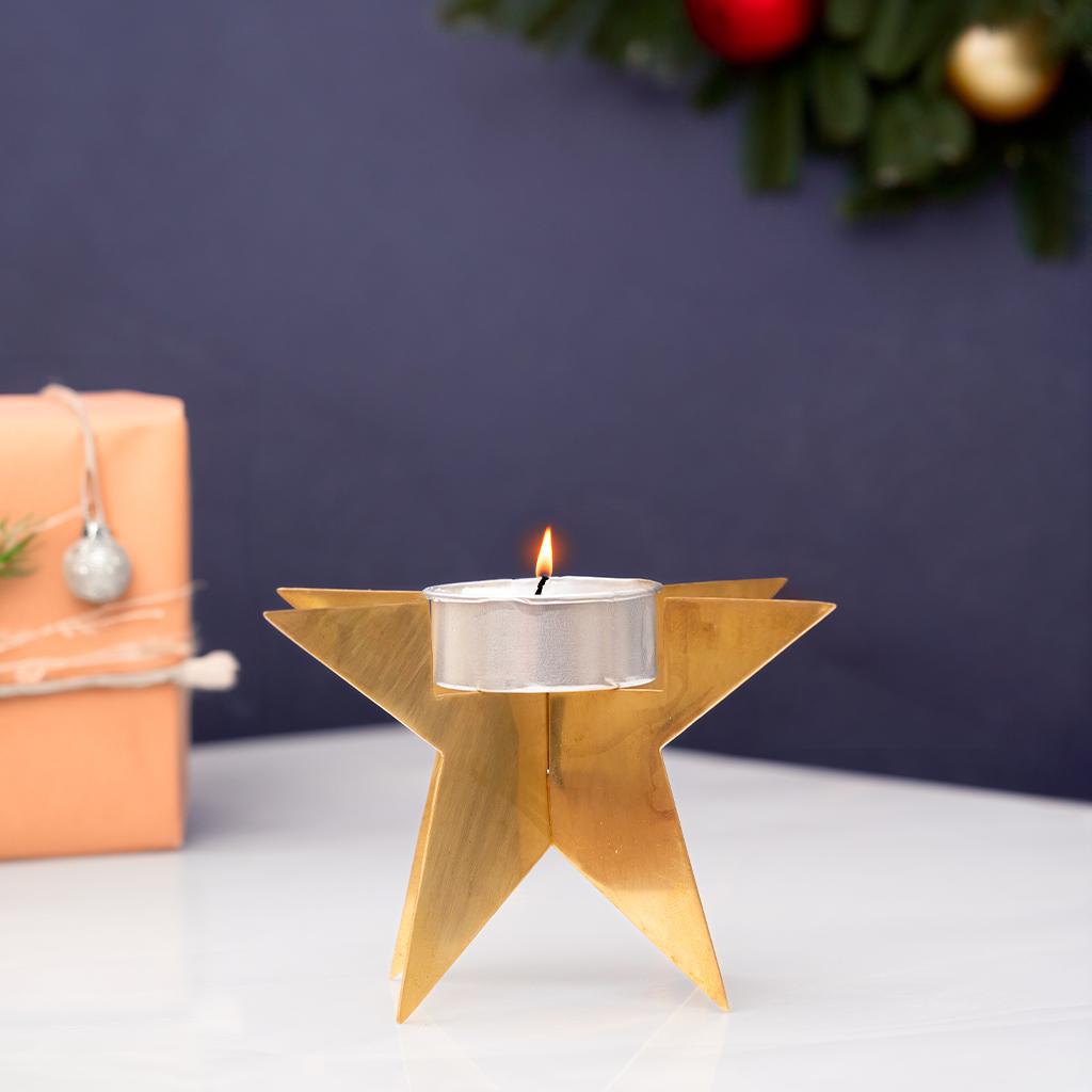 Brass Star Votive Holder