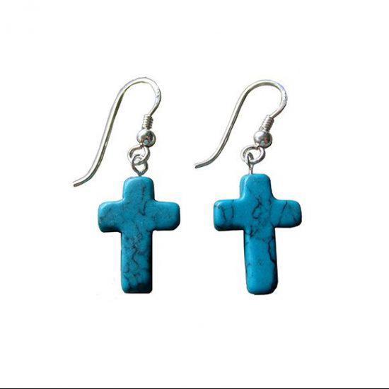 Turquoise Cross Earrings