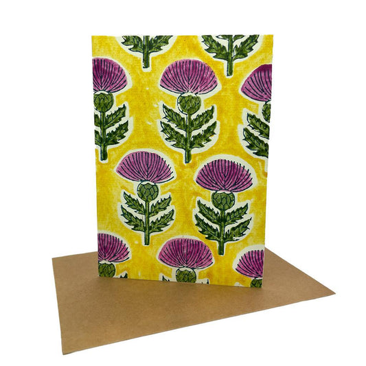 Thistle Block Print Card