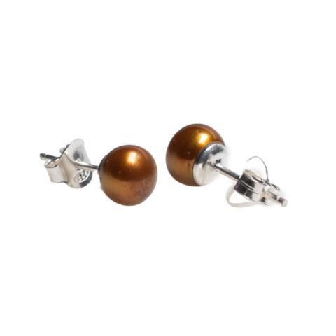 Chocolate Pearl Stud Earrings