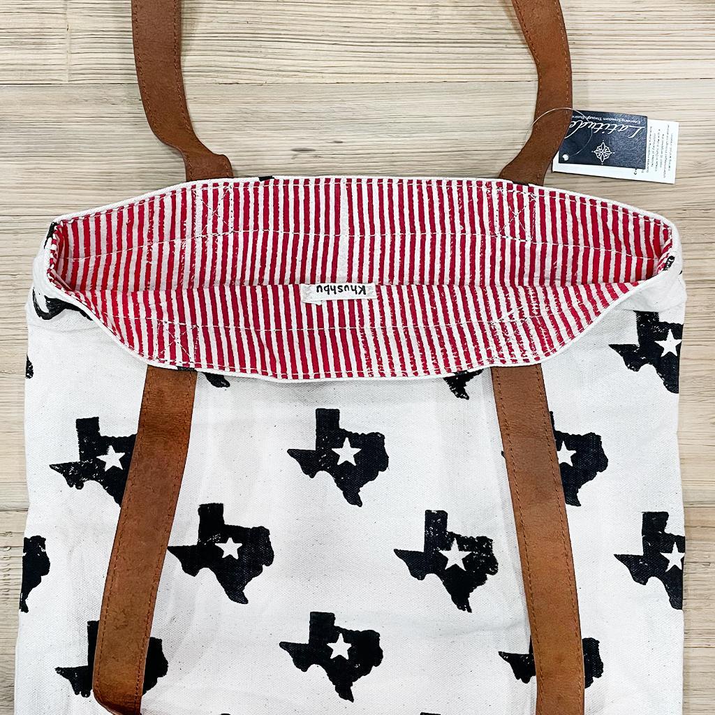 Sunder Tote Bag - Black Texas Map