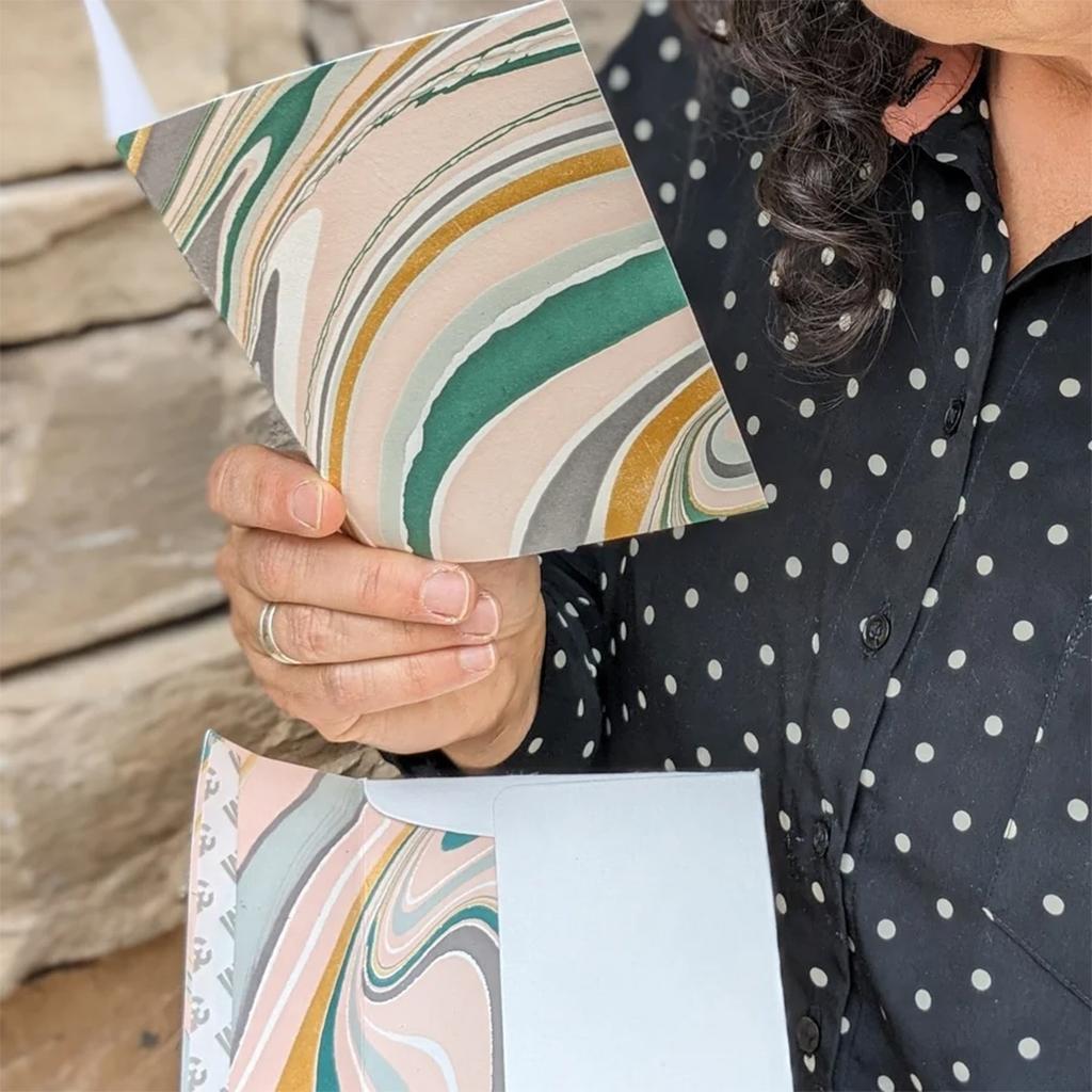 Handmade Marbled Card Set of 6