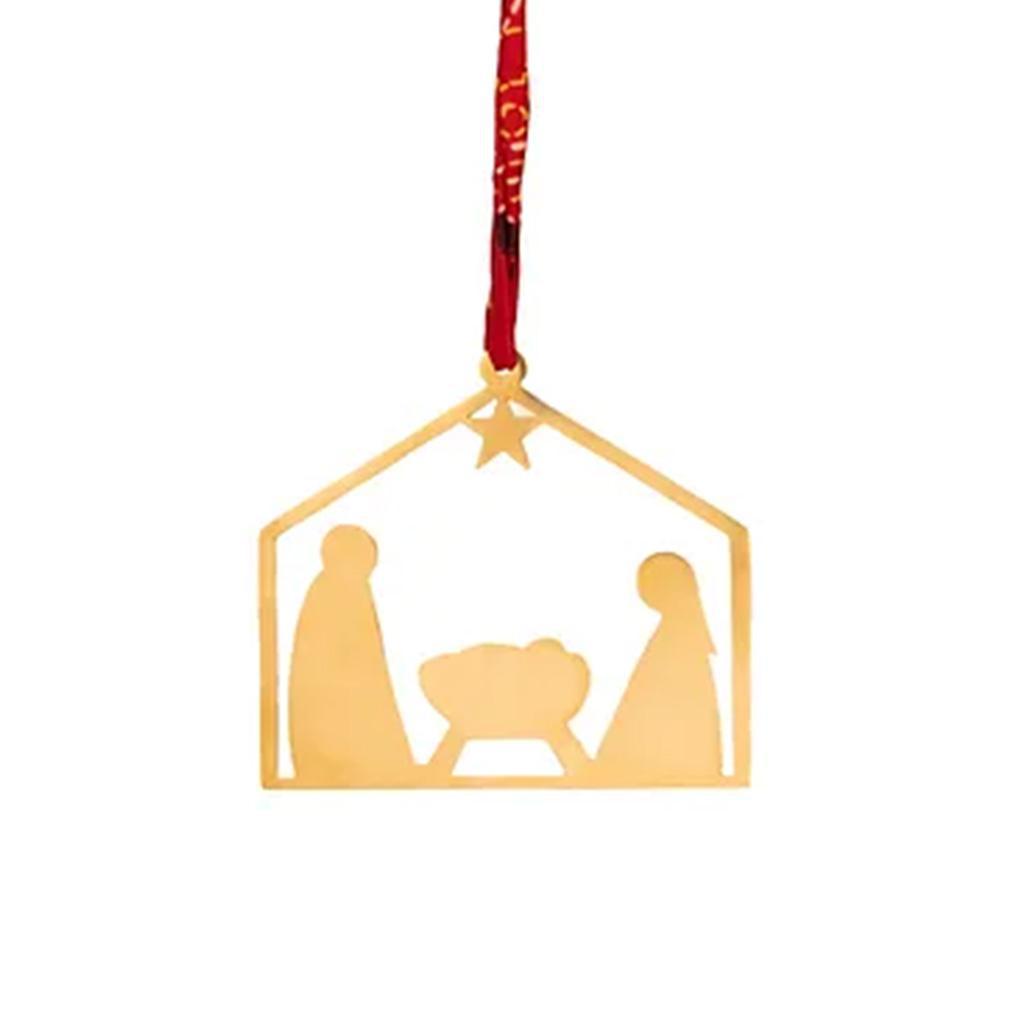 Brass Nativity Ornament