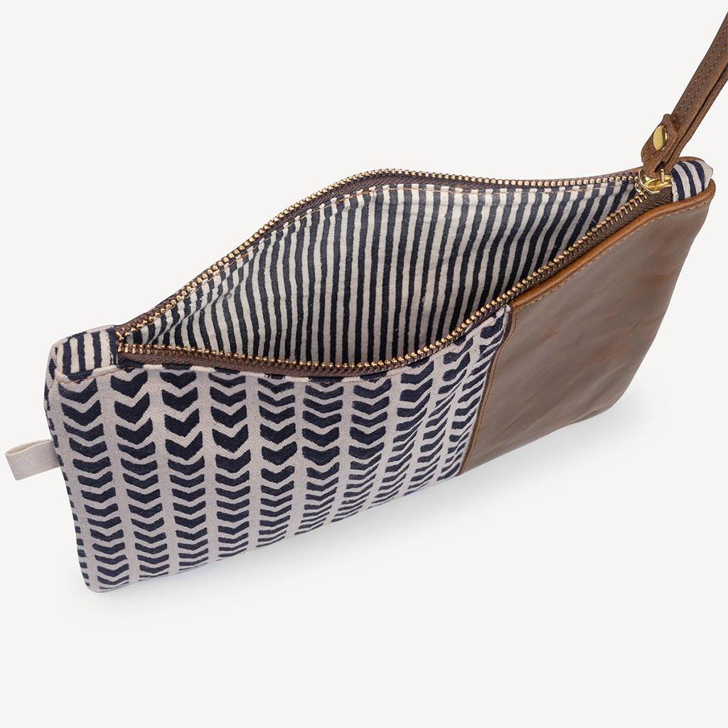 Leher Canvas & Leather Clutch