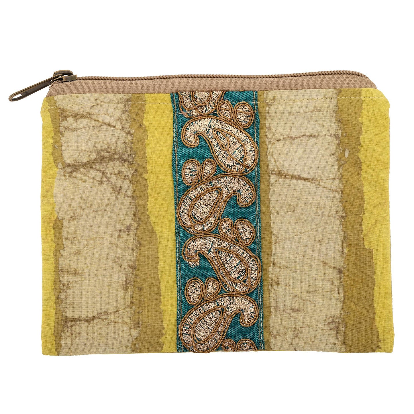 Dekko Banded Block Print Pouch