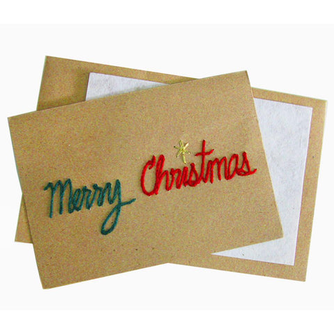 Merry Christmas Stitched Card