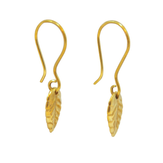 Brass Leaf Earrings